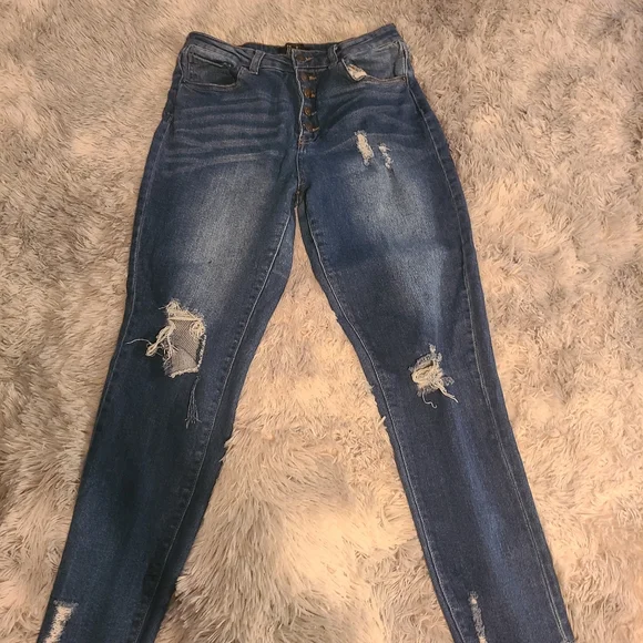 Distressed Blue Women's Jeans Forever 21 - Picture 3 of 14